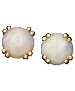14k Gold Earrings, Opal Studs (1-1/2 Ct. T.w.)