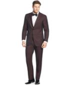 Perry Ellis Burgundy Solid Slim-fit Suit