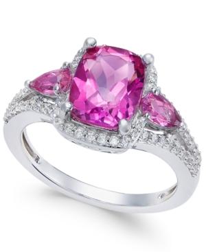 Pink Topaz (2-1/6 Ct. T.w.) And White Topaz (1/4 Ct. T.w.) Ring In Sterling Silver