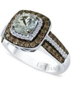 Le Vian Aquamarine (3/4 Ct. T.w.) And Chocolate Diamonds (3/4 Ct. T.w.) In 14k White Gold