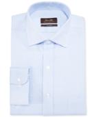 Tasso Elba Non-iron Blue Twill Houndstooth Dress Shirt