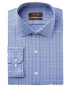 Tasso Elba Men's Classic-fit Indigo Herringbone Check Dress Shirt, Created For Macy's