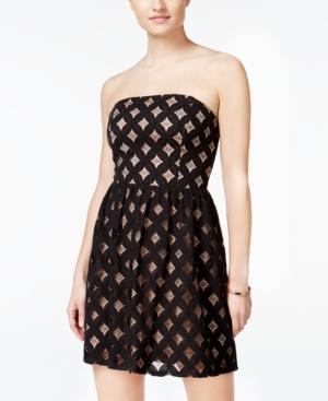 Jump Juniors' Lattice-lace Fit & Flare Dress