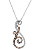Le Vian Chocolatier Diamond Swirl 18 Pendant Necklace (5/8 Ct. T.w.) In 14k White Gold