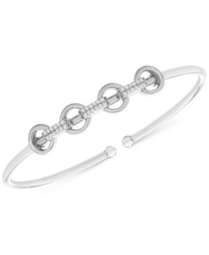 Wrapped Diamond Circle Flexie Bangle Bracelet (1/6 Ct. T.w.) In Sterling Silver, Created For Macy's