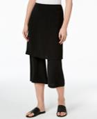 Eileen Fisher Silk Skort With Wide-leg Cropped Pants