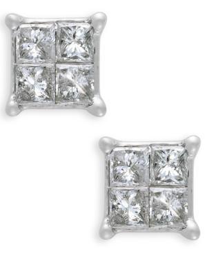 10k White Gold Diamond Quad Earrings (1/6 Ct. T.w.)