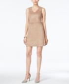 Cece Jewel V-neck Faux-suede Dress
