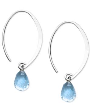 Blue Topaz Briolette Earrings (8 Ct. T.w.) In 14k White Gold