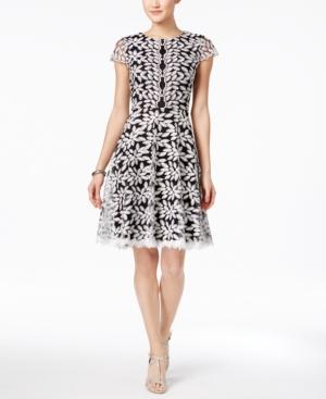 Jax Floral-applique Fit & Flare Dress
