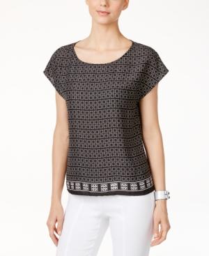 Vince Camuto Printed Dolman-sleeve Blouse