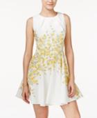 Teeze Me Juniors' Sleeveless Floral-print Fit & Flare Dress