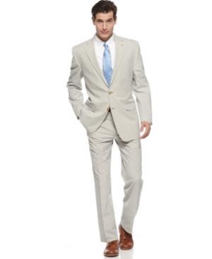 Lauren By Ralph Lauren Cotton Suit Blue Seersucker