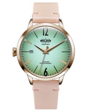 Welder Moody Women's Pink Leather Strap Watch 38mm