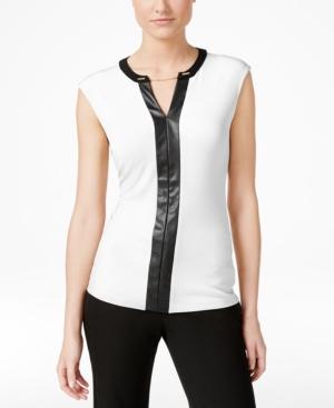 Calvin Klein Contrast-trim Chain-neck Top