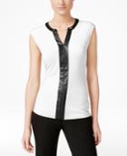 Calvin Klein Contrast-trim Chain-neck Top