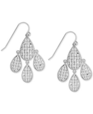 Teardrop Chandelier Earrings In 10k White Gold