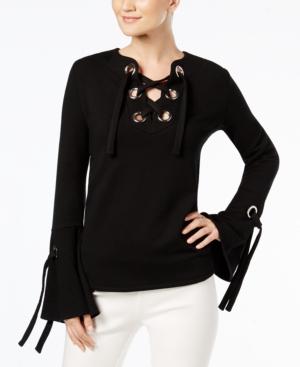 Inc International Concepts Lace-up Sweatshirt, Created For Macy's