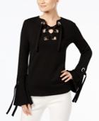 Inc International Concepts Lace-up Sweatshirt, Created For Macy's