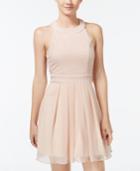 Trixxi Juniors' Bow-back Pleated A-line Dress