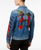 Hudson Nyc Men's Embroidered Rose Denim Jacket