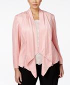 Tahari Asl Plus Size Draped Faux-suede Jacket