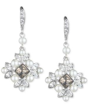 Givenchy Silver-tone Geometric Crystal Drop Earrings