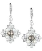 Givenchy Silver-tone Geometric Crystal Drop Earrings