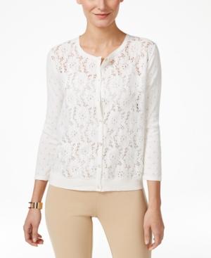 August Silk Lace-front Cardigan