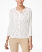 August Silk Lace-front Cardigan