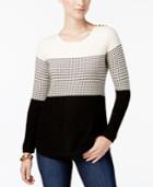 Charter Club Colorblocked Pleated-back Sweater, Created For Macy's