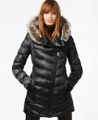 Rachel Rachel Roy Faux-fur-trim Asymmetrical Puffer Coat