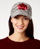 August Hats Floral-embroidered Boucle Baseball Cap