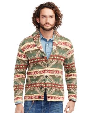 Denim & Supply Ralph Lauren Men's Southwestern-print Shawl Cardigan