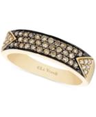 Le Vian Chocolate Diamond (1/3 Ct. T.w.) And White Diamond (1/10 Ct. T.w.) Pave Band In 14k Rose Or Yellow Gold