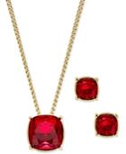 Givenchy Colored Crystal Pendant Necklace And Earrings