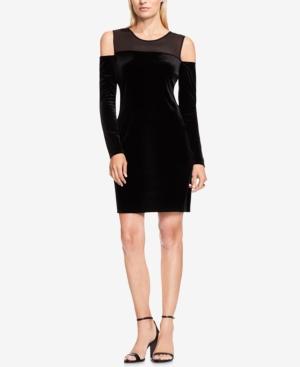 Vince Camuto Velvet Cold-shoulder Dress