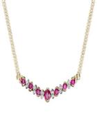 14k Gold Necklace, Ruby (1-1/10 Ct. T.w.) And Diamond (1/5 Ct. T.w.) Pendant
