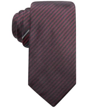 Alfani Men's Stripe Slim Silk Tie, Created For Macy's