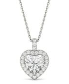 Moissanite Heart Halo Pendant (2-1/8 Ct. Tw.) In 14k White Gold