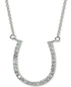 Giani Bernini Cubic Zirconia Horseshoe Pendant Necklace In Sterling Silver, 16 + 2 Extender, Created For Macy's
