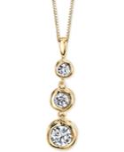 Sirena Diamond Three Stone Drop Pendant Necklace (1/2 Ct. T.w.) In 14k Gold Or White Gold