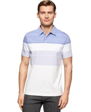 Calvin Klein Men's Colorblocked Striped Liquid Cotton Polo Shirt