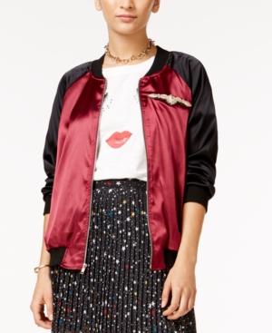 In Awe Of You By Awesomeness Tv Juniors' Satin Colorblocked Bomber Jacket