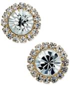 Charter Club Gold-tone Crystal Button Earrings, Only At Macy's