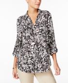 Charter Club Petite Floral-print Blouse, Only At Macy's