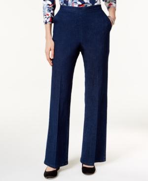 Alfred Dunner Petite Uptown Girl Pull-on Straight-leg Jeans