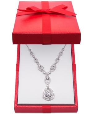 Wrapped In Love Diamond Double Drop Pendant Necklace In 14k White Gold (1-1/2 Ct. T.w.), Created For Macy's