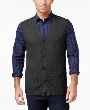 Tasso Elba Men's Big And Tall Chevron Sweater Vest, Only At Macy's