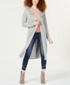 American Rag Juniors' Embroidered Duster Cardigan, Created For Macy's